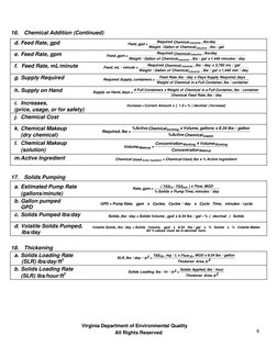 Virginia Department of Environmental Quality 
All Rights Reserved 
 
6 
 
 
 
16.  Chemical Addition (Continued) 
d. Feed Rat