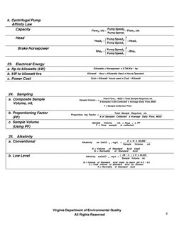 Virginia Department of Environmental Quality 
All Rights Reserved 
 
9 
 
 
k. Centrifugal Pump  
Affinity Law 
 
     Capaci