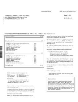 TUGUEGARAO-MAIN
EASY SAVER SAVINGS ACCOUN
Page 1 of 3
JAMES WILLIAM GALLARDO MARIANO
LOT 10 BL 3 OXFORD ST CARIG SUR
8699-198
