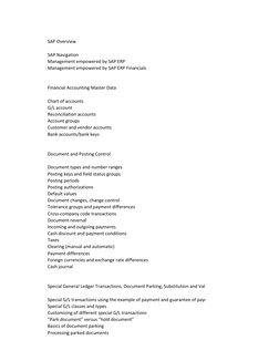 SAP Overview
SAP Navigation
Management empowered by SAP ERP
Management empowered by SAP ERP Financials
Financial Accounting M