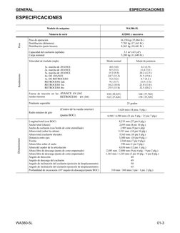 GENERAL
ESPECIFICACIONES
WA380-5L
01-3
ESPECIFICACIONES
Modelo de máquina
WA380-5L
Número de serie
A52001 y succesivo
Peso
Pe