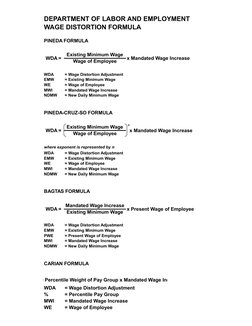 Penida Formula Pineda Wage Distortion Formula Guide | PDF | Wage | Wages And Salaries