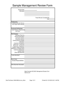 ISO 9001 Management Review Template | PDF