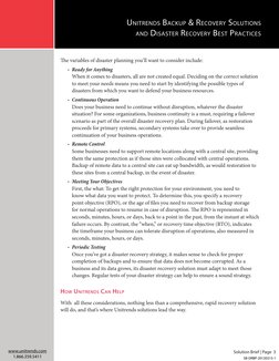 Solution Brief | Page  3
Unitrends Backup & Recovery Solutions 
and Disaster Recovery Best Practices
www.unitrends.com
1.866.