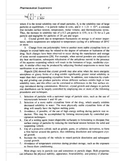 Pharmaceutical Suspensions
7
2.303r
,
0
particles at equilibrium, r is particle radius in (em), and k = 1.21 X 10-6, a consta