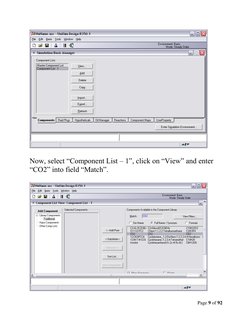 Page 9 of 92 
 
 
 
Now, select “Component List – 1”, click on “View” and enter 
“CO2” into field “Match”. 
 
 
