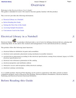 Overview
Welcome to the Electrical Library User's Guide!
This guide is intended for users who need to become quickly familiar