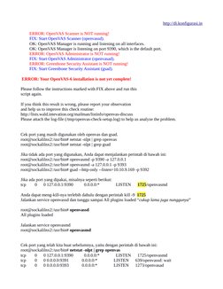 http://di.konfigurasi.in (http://di.konfigurasi.in/)
        ERROR: OpenVAS Scanner is NOT running!
        FIX: Start OpenVA
