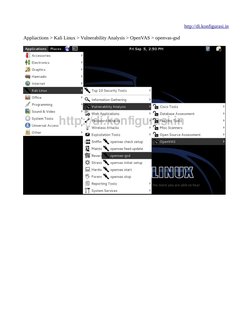 http://di.konfigurasi.in (http://di.konfigurasi.in/)
Appliactions > Kali Linux > Vulnerability Analysis > OpenVAS > openvas-g
