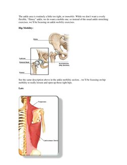 The ankle area is routinely a little too tight, or immobile. While we don’t want a overly 
flexible, “flimsy” ankle, we do wa