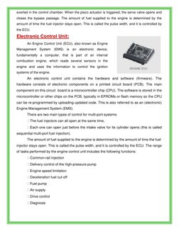exerted in the control chamber. When the piezo actuator is triggered, the serve valve opens and 
closes the bypass passag