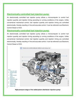 Electronically controlled fuel injection pump: 
An electronically controlled fuel injection pump utilizes a microco