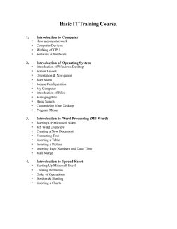 Basic IT Training Course Overview | PDF