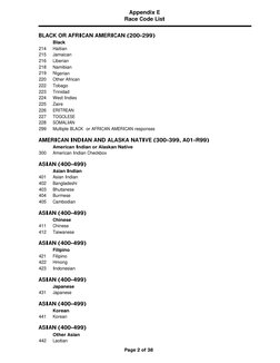 Tribe Code Race and Ethnicity Code List | PDF