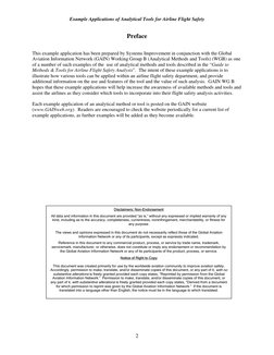 Example Applications of Analytical Tools for Airline Flight Safety 
 
2
Preface 
This example application has been prepared b