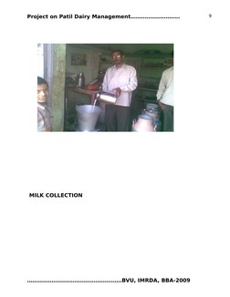 Project on Patil Dairy Management……………………….
    
 MILK COLLECTION