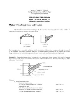 Western Philippines University 
College of Engineering and Technology 
Civil Engineering Department  
 
STRUCTURAL STEEL DESI