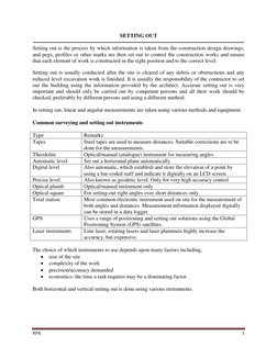 RPK 
 1 
 
SETTING OUT 
 
Setting out is the process by which information is taken from the construction design drawings, 
an