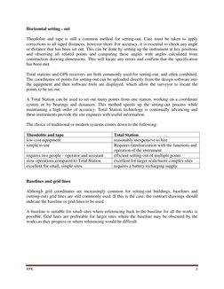RPK 
 2 
 
Horizontal setting - out 
 
Theodolite and tape is still a common method for setting-out. Care must be taken to ap