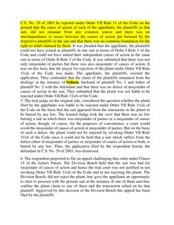 C.S. No. 29 of 2003 be rejected under Order VII Rule 11 of the Code on the 
ground that the cause of action of each of the ap