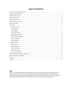 TABLE OF CONTENTS
Primary-Secondary Pumping Systems..........................................................................