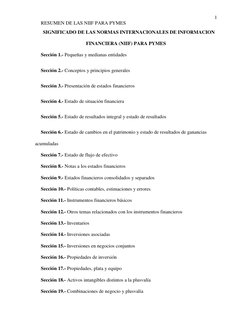 Resumen de NIIF para PYMES | PDF | normas internacionales de ...