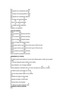 Em
Am
Me gozaré en tu presencia Jehová
Em
B
Con todas mis fuerzas gritaré, hey!!!
Em
Am
Me gozaré en tu presencia Jehová
Em
B