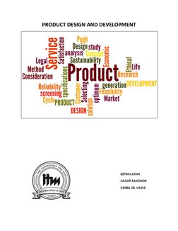 PRODUCT DESIGN AND DEVELOPMENT 
 
 
 
 
 
 
 
