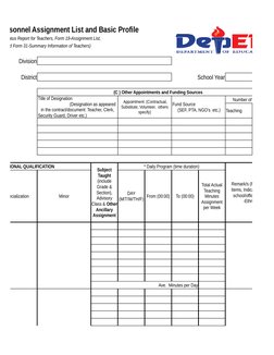 School Form 7 Personnel Template | PDF | Employment | Government