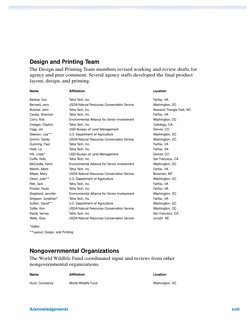 Acknowledgements
xxiii
Design and Printing Team
The Design and Printing Team members revised working and review drafts for
ag