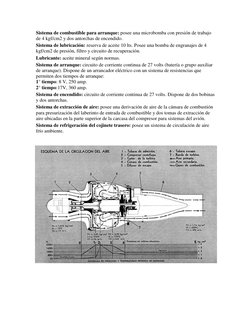 Sistema de combustible para arranque: posee una microbomba con presión de trabajo 
de 4 kgf/cm2 y dos antorchas de encendido.