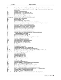Preface1   
Nomenclature 
 
 Sizing Equations  5 
Gg 
 Gas specific gravity (ratio of density of flowing gas to density of ai