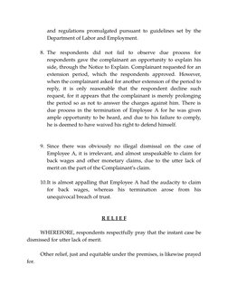 and regulations promulgated pursuant to guidelines set by the
Department of Labor and Employment.
8.The respondents did not f