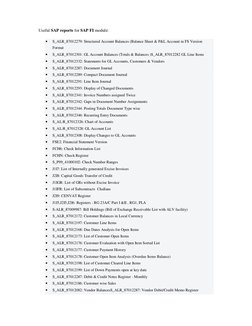 Useful SAP reports for SAP FI module: 
• 
S_ALR_87012279: Structured Account Balances (Balance Sheet & P&L Account in FS Vers