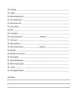 Adolescent Sentence Completion Test | PDF | Career & Growth