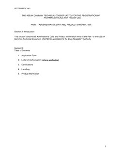 ASEAN Common Technical Dossier Guide | PDF | Pharmaceutical Drug ...