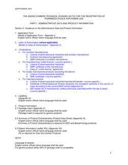ASEAN Common Technical Dossier Guide | PDF | Pharmaceutical Drug ...