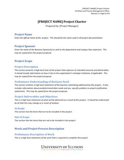 [PROJECT NAME] Project Charter 
Portfolio and Process Management Office 
Release 1| Page 1 of 3 
 
 
 
[PROJECT NAME] Project