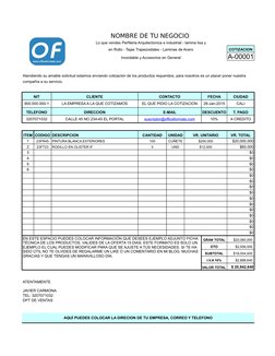 NOMBRE DE TU NEGOCIO 
Lo que vendes Perfileria Arquitectonica e industrial - lamina lisa y
en Rollo - Tejas Trapezoidales - L