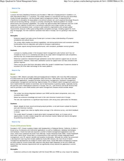 Return to Top
Lumesse
Lumesse (formerly StepStone Solutions) was founded in 1996 and is headquartered in Guildford, U.K.,
wit