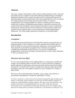 Copyright: Trevor Pitts, 31 January 2015	  
2	  
Abstract	  
 
The essay’s subject is the dynamics of the creation, and