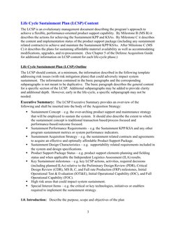 Life Cycle Sustainment Plan Overview | PDF | Reliability Engineering ...