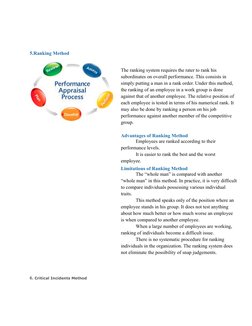 5.Ranking Method
The ranking system requires the rater to rank his 
subordinates on overall performance. This consists in 
si