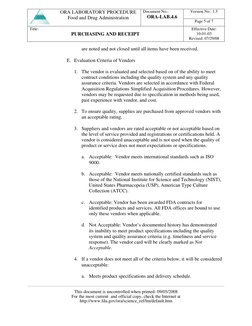 Version No.: 1.5 
 
 
 
ORA LABORATORY PROCEDURE 
Food and Drug Administration 
 
Document No.: 
ORA-LAB.4.6 
Page 5 of 7 
Ti