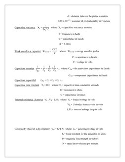 Electrical Engineering Cheat Sheet | PDF | Capacitor | Volt