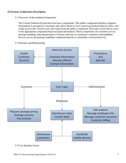 ISM 3113 System Design Specification (10/12/14) 
 
 
 
3 
 
2.0 System Architecture Description 
 
2.1 Overview of the modu