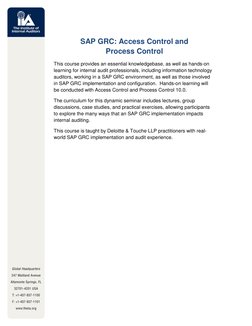 SAP GRC Access and Process Control Training | PDF | Access Control ...
