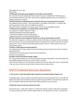 Reconciliation a/c for a/c type
OIM,LID,FSG.
15) What does Field status group assigned to a GL master record controls?
Ans: I