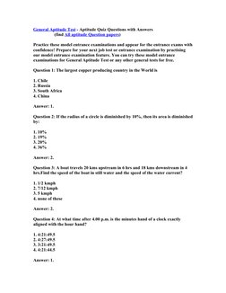 General Aptitude Test Questions & Answers | PDF