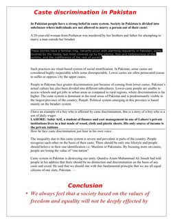 Caste System and Discrimination in Pakistan | PDF | Caste | Pakistan